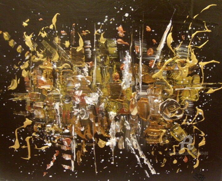 Malarstwo zatytułowany „GALAXY 2” autorstwa Léti, Oryginalna praca, Akryl Zamontowany na Drewniana rama noszy