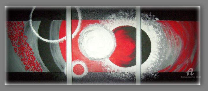 Painting titled "COSMOS" by Léti, Original Artwork, Acrylic Mounted on Wood Stretcher frame