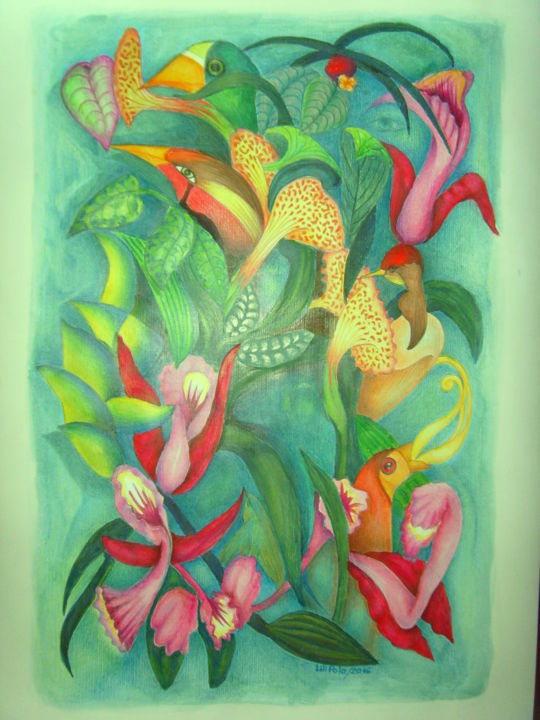 Peinture intitulée ""Centinelas de la s…" par Lili Polo, Œuvre d'art originale, Autre