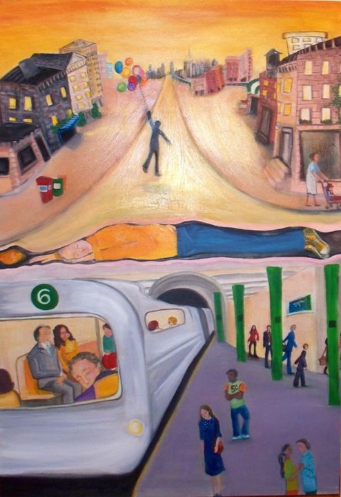Disegno intitolato "MY NY- Borough Dream" da Limor Golan Nesher, Opera d'arte originale