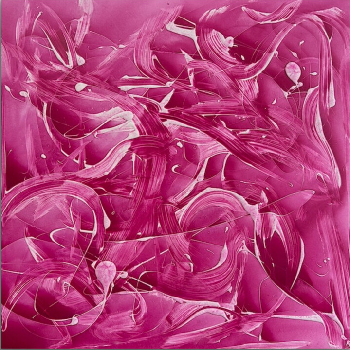 Painting titled "Pink" by Linda Mcfetridge, Original Artwork, Acrylic Mounted on Wood Stretcher frame