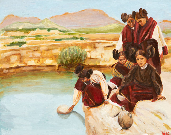 Hopi Women Gathering Water, 絵画 Lindsay Hirschによって | Artmajeur