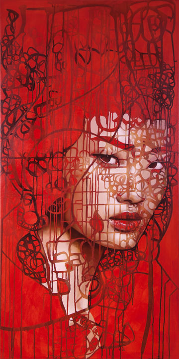 Painting titled "Zhuang 03" by Line.C, Original Artwork, Oil