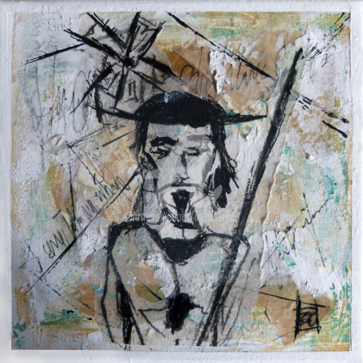Картина под названием "Don Quijote 3" - Line Bautista, Подлинное произведение искусства, Акрил