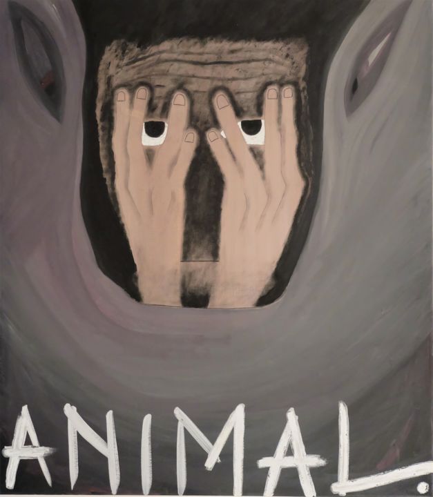 Peinture intitulée "Animal" par Linedot, Œuvre d'art originale, Acrylique