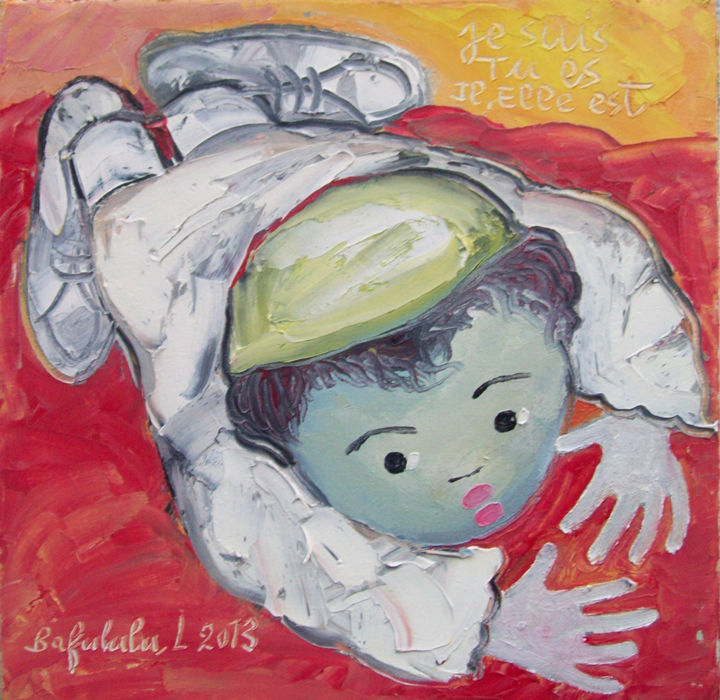 Peinture intitulée "923-0523.jpg" par Bafululu Lipondo, Le Peintre De L'Enfant, Œuvre d'art originale, Acrylique