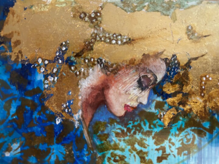 Картина под названием "Lapis Beam" - Lisbeth Buonanno, Подлинное произведение искусства, Масло