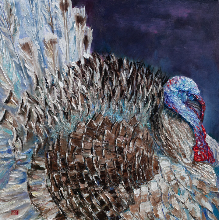 Painting titled "Turkey" by Liudmila Pisliakova, Original Artwork, Oil Mounted on Wood Stretcher frame