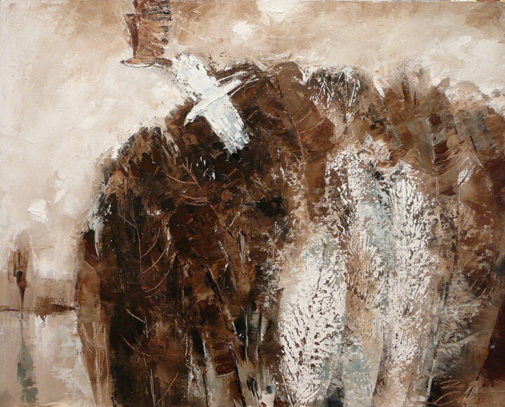 Pintura intitulada "На стороне." por Liudmila Stoilik, Obras de arte originais, Óleo