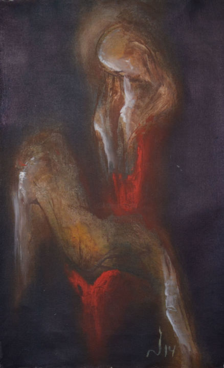 제목이 "Two figures"인 미술작품 Liudvikas Natalevicius로, 원작, 기름