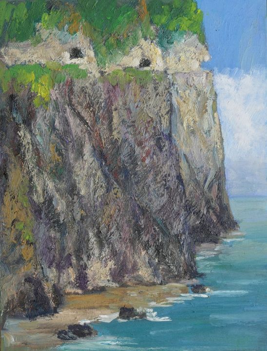 Pintura titulada "Qingshui Cliff" por Yang-Che Liu, Obra de arte original, Oleo