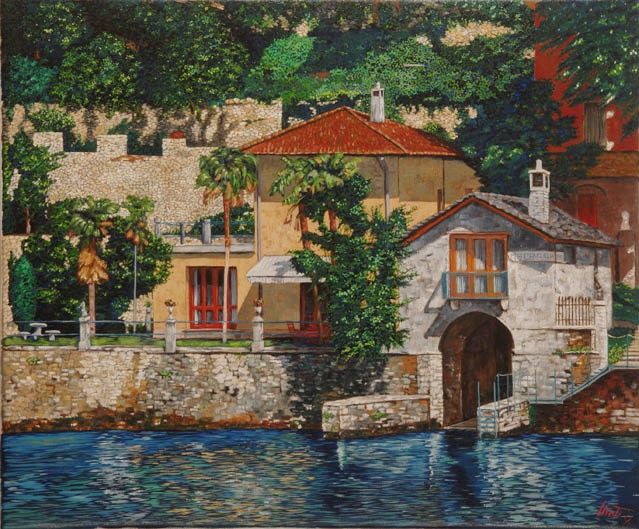 Pintura intitulada "la casa sul lago" por Si G.Livoti, Obras de arte originais