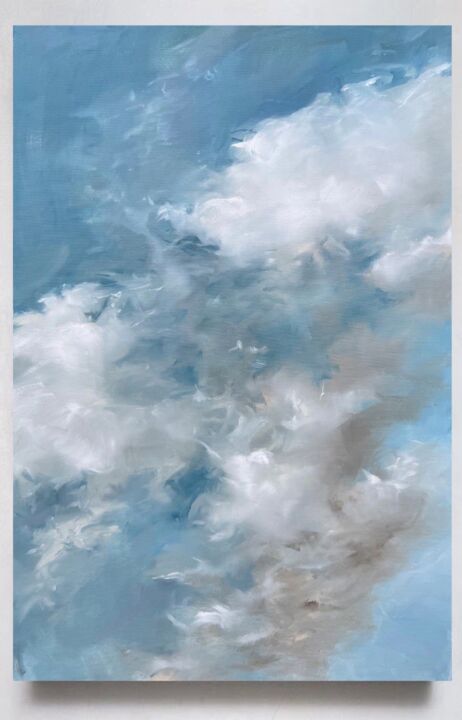 Painting titled "Blue Sky 4" by Liza Orlovska, Original Artwork, Oil