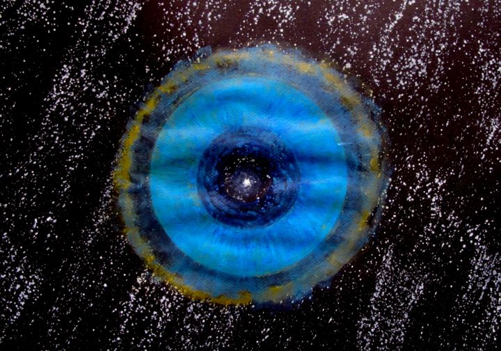 Peinture intitulée "The  Cosmic Eye, ab…" par Liza Peninon, Œuvre d'art originale, Acrylique