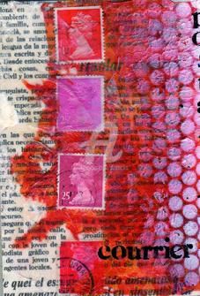 Painting titled "Mail art" by Lizsticks, Original Artwork