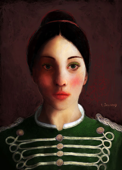 Arte digital titulada "Joséphine la Hussar…" por L. Joss, Obra de arte original, Pintura Digital