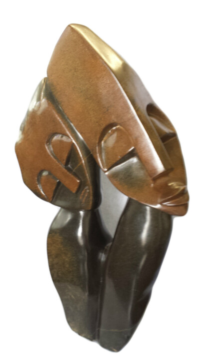 Sculpture intitulée "Lean on me" par Lloyd Mwarowa, Œuvre d'art originale, Pierre