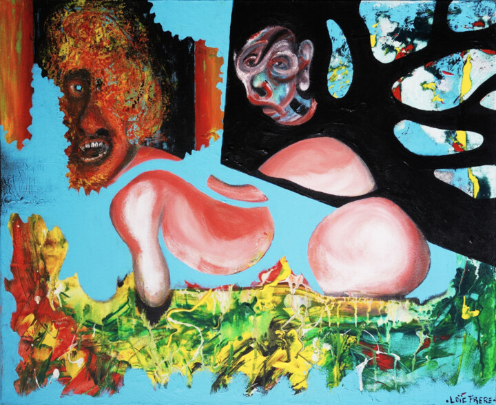 Картина под названием "N° 266 - Ogre allon…" - Loïc Frère, Подлинное произведение искусства, Акрил Установлен на Деревянная…