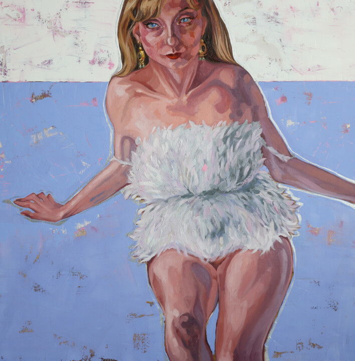 Schilderij getiteld "Leda or a Woman in…" door Lola Marinn, Origineel Kunstwerk, Olie