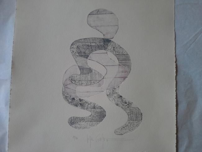 Printmaking titled "S/T" by Lola Cordero, Original Artwork, Engraving