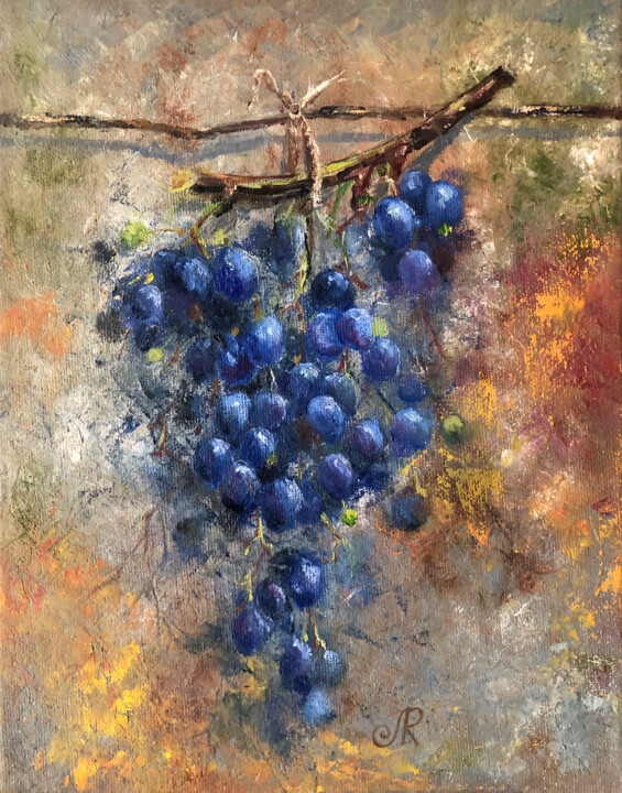 Peinture intitulée "Grape Painting Rais…" par Lolita Ros, Œuvre d'art originale, Huile