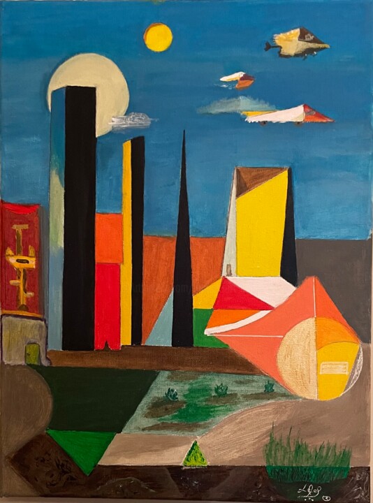 Schilderij getiteld "Neapolis" door Lookus Art, Origineel Kunstwerk, Acryl