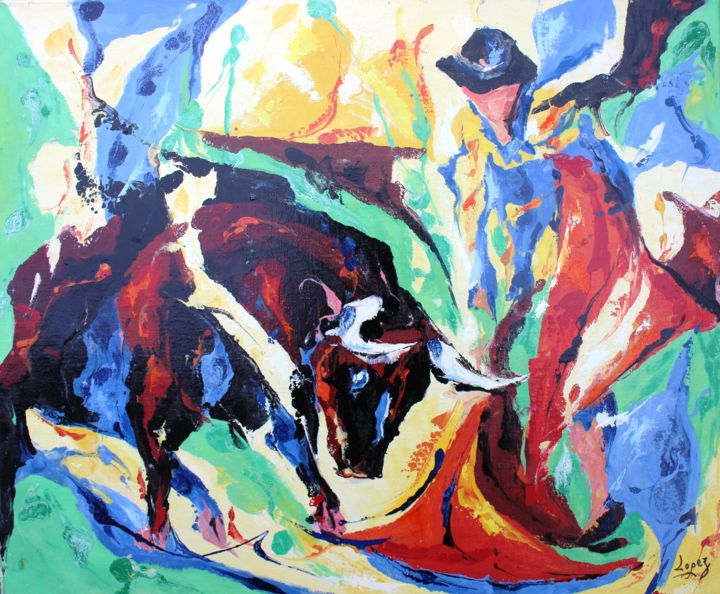  Mouvement  de corrida Peinture  par Jean Luc Lopez Artmajeur