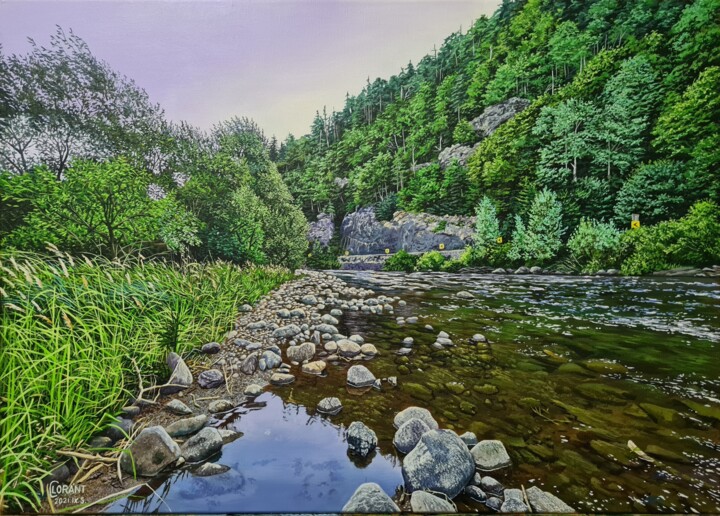 「River in twilight」というタイトルの絵画 Lorant Cucuiによって, オリジナルのアートワーク, アクリル