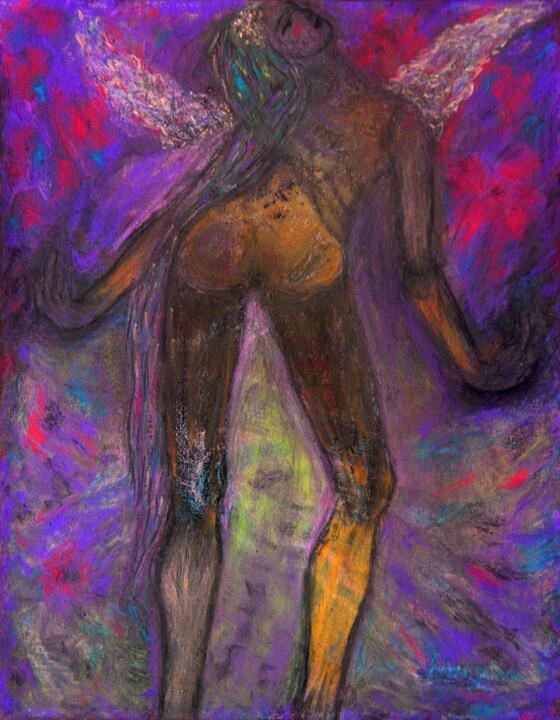 Pintura titulada "I'm prom queen,the…" por Lorenzina B, Obra de arte original, Pastel