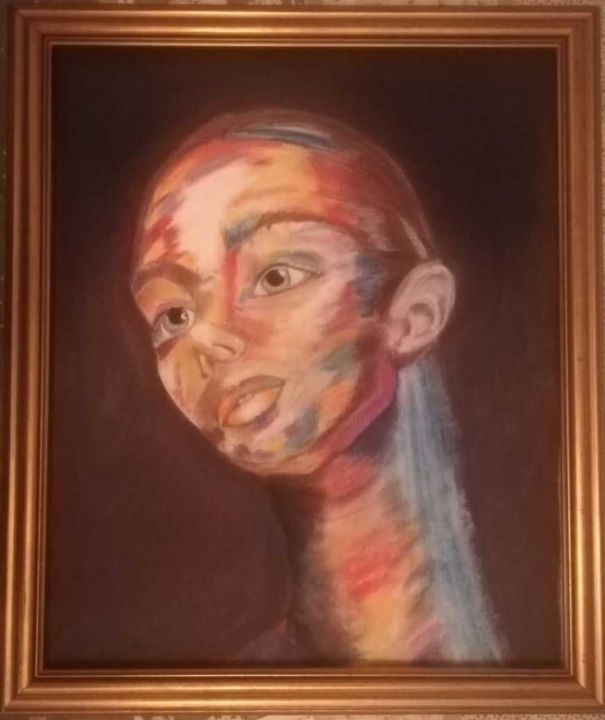 Pintura titulada "La Mujer en Reflejo" por Patri Longobardo, Obra de arte original, Pastel