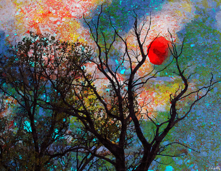 Digital Arts titled "Moonlit Serenade" by Lothar Boris Piltz, Original Artwork, Digital Painting