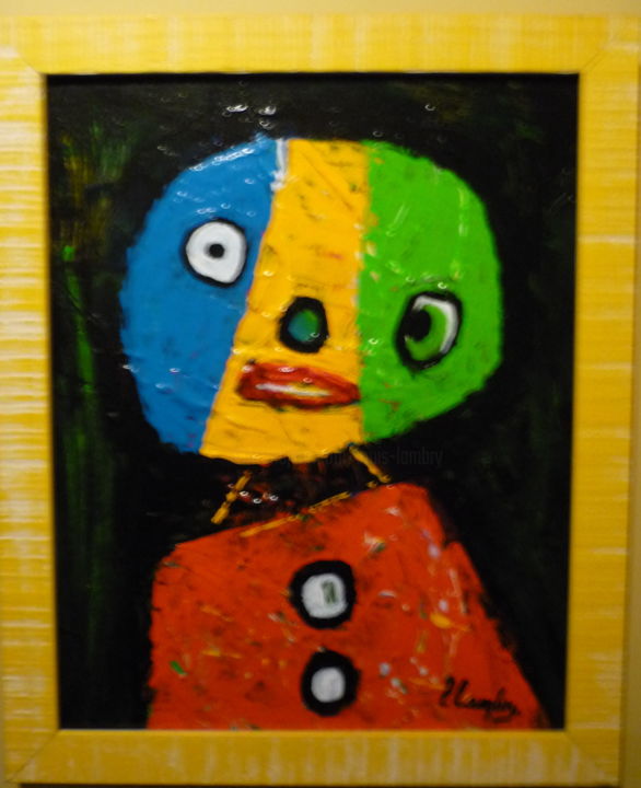 Картина под названием "Colour full Child" - Louis Lambry, Подлинное произведение искусства, Акрил