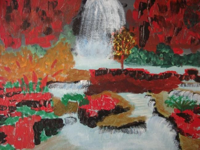 Pintura titulada "Waterfall" por Yaa Nimako-Boateng, Obra de arte original