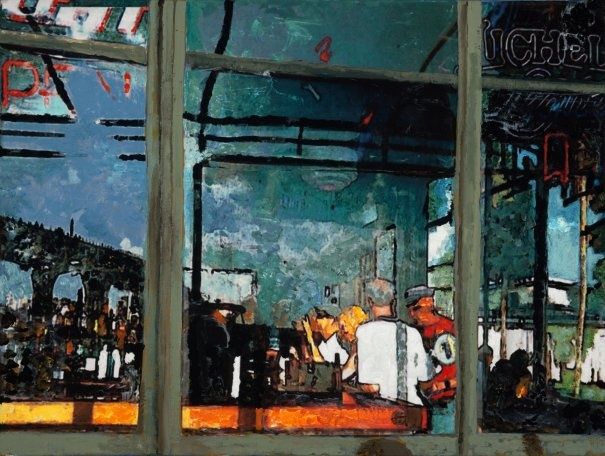Malerei mit dem Titel "REFLECTIONS I, RIVE…" von Lowell Fox, Original-Kunstwerk