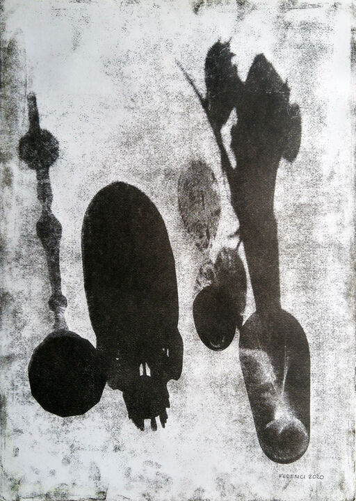 Gravures & estampes intitulée "Atomic Vanitas,  St…" par Luca Federici, Œuvre d'art originale, Huile