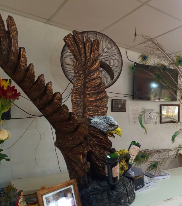 Sculpture titled "Aguila Americana" by Lucas Mauricio Contreras (LMContreras), Original Artwork, Wood