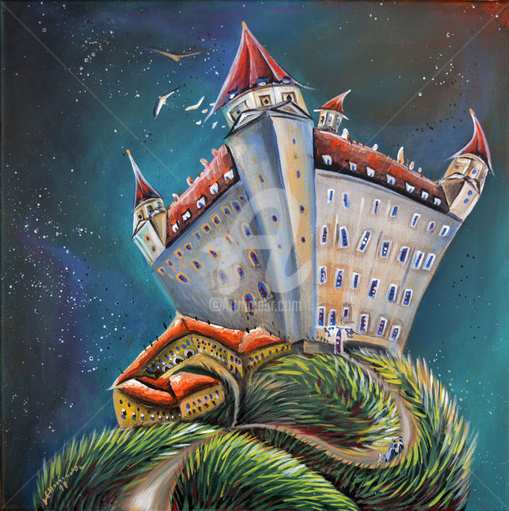 Painting titled "Bratislava dragon" by Luccho, Original Artwork, Acrylic
