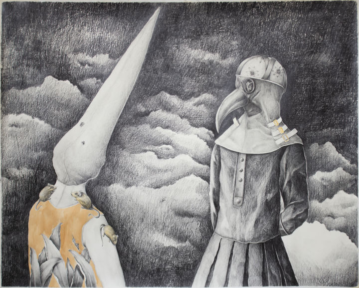 Rysunek zatytułowany „The Plaque” autorstwa Lucian Szekely-Rafan, Oryginalna praca, Ołówek