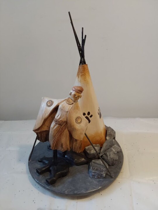 Sculpture titled "Agathe, la grande o…" by Lucien-Carol Proulx, Original Artwork, Wood