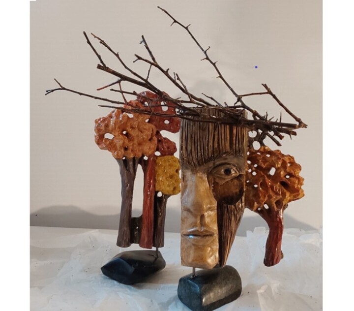 Sculpture titled "Que dirait la forêt…" by Lucien-Carol Proulx, Original Artwork, Wood