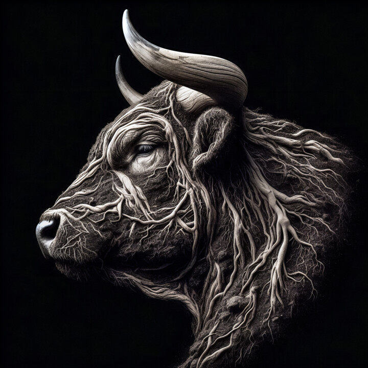 Digital Arts titled "THE BULL" by Luigi M. Verde, Original Artwork, AI generated image