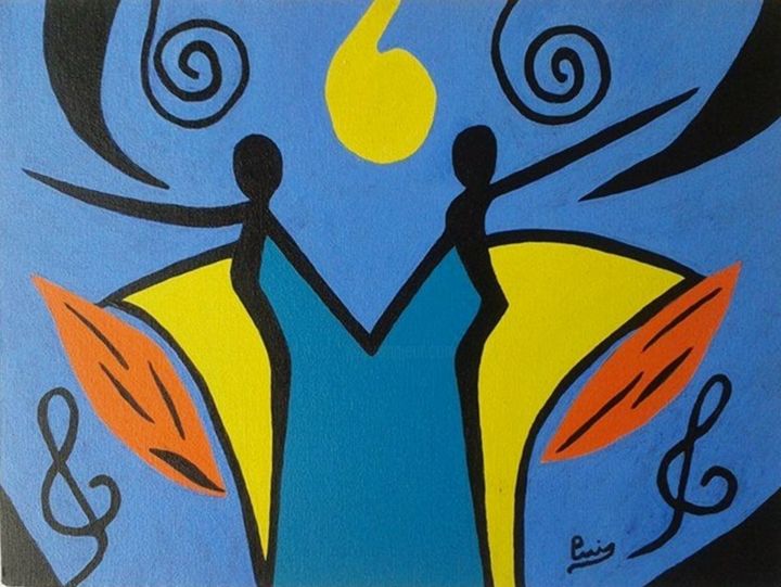 Pintura intitulada "bailarinas" por Luis Paixão, Obras de arte originais, Acrílico