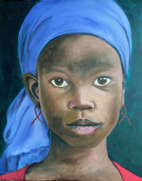 Peinture intitulée "Menina Linda" par Luiz Ney Todero, Œuvre d'art originale, Huile