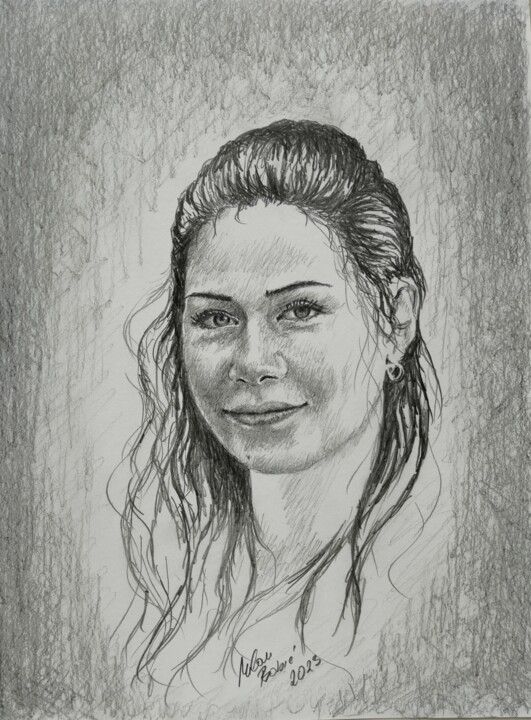 Drawing titled "Mlada susjeda" by Lukas Mb, Original Artwork, Pencil