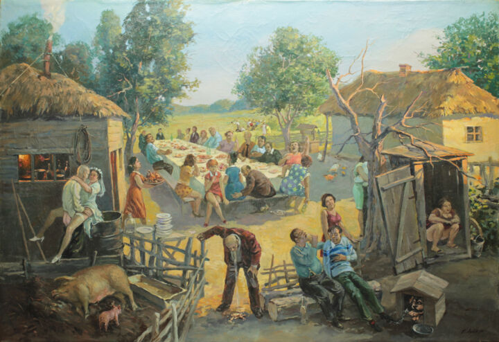 绘画 标题为“Свадьба” 由Евгений Лунёв, 原创艺术品, 油