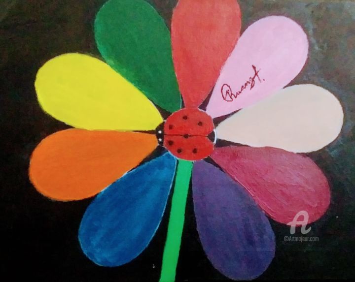 "Arcoiris Floral" başlıklı Tablo Alison Ruano Diamantina tarafından, Orijinal sanat, Petrol