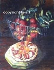 Painting titled "tarte aux pommes" by Lv-Artiste.Peintre Lvartistepeintre, Original Artwork