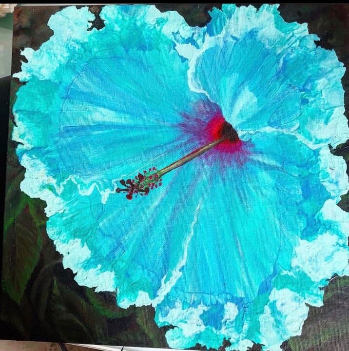 绘画 标题为“Dancing hibiscus” 由Lyanart, 原创艺术品, 丙烯