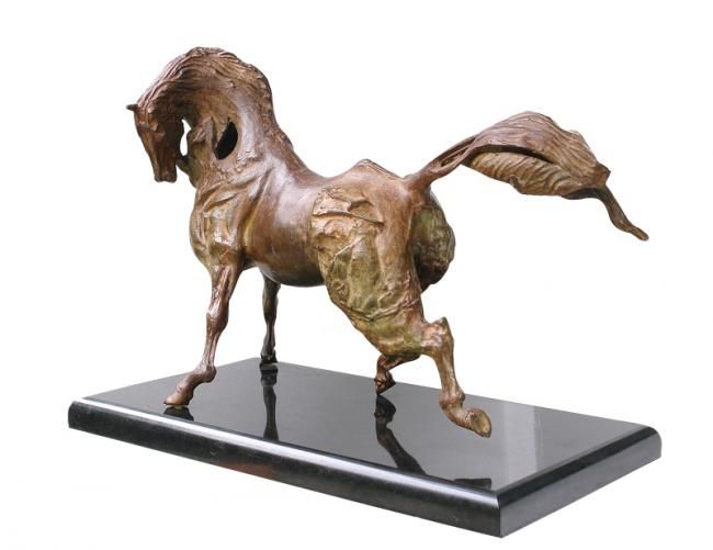 Scultura intitolato "HORSE II" da Lybomir Lazarov, Opera d'arte originale, Metalli