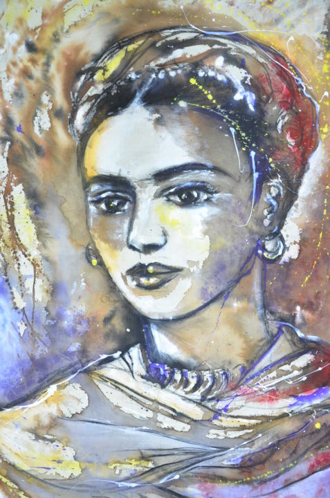 Pittura intitolato "Frida Kahlo" da Lydia Roche, Opera d'arte originale, Spray